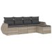 vidaXL 5-delige Loungeset met kussens, polyrattan, lichtgrijs