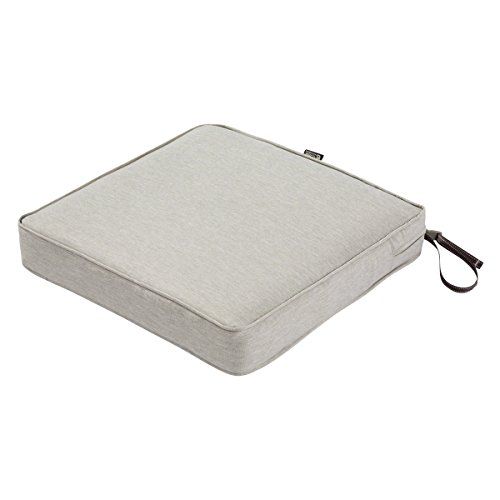 Classic Accessories Montlake FadeSafe Square Patio Seat Cushion - 3 in. Thick - Heather Grey