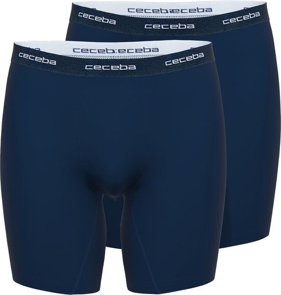 CECEBA Monza 2-pack heren boxer - extra lange pijpen - blauw - 2XL