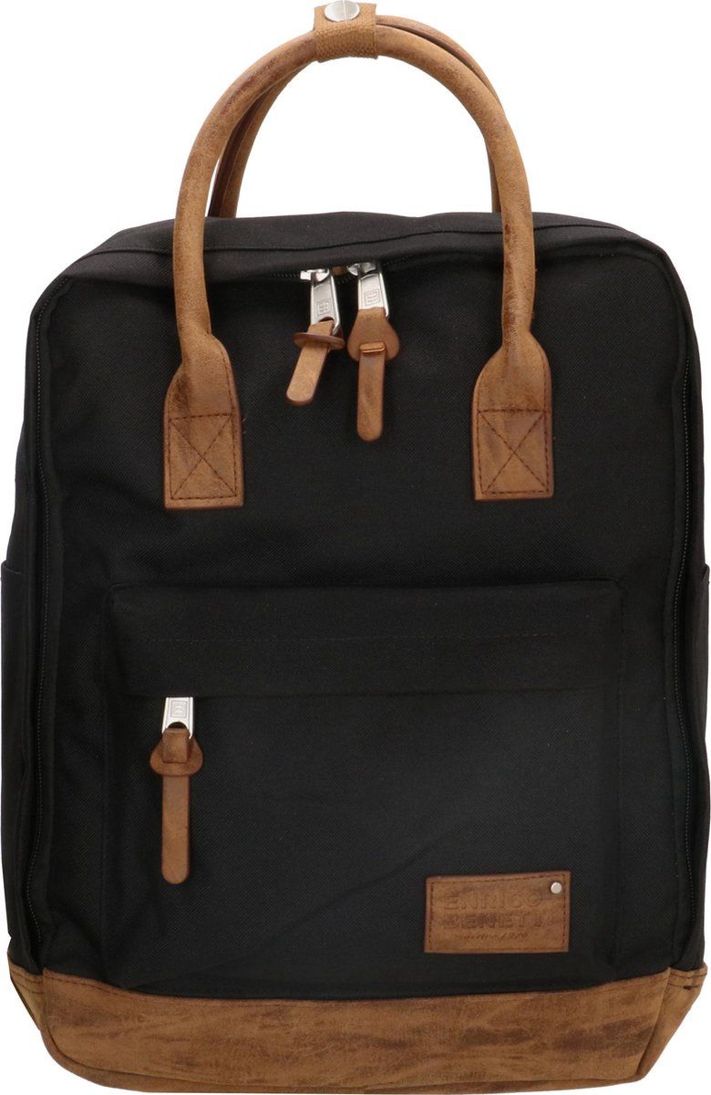 Enrico Benetti Santiago Rugtas met tabletvak - Zwart - Polyester