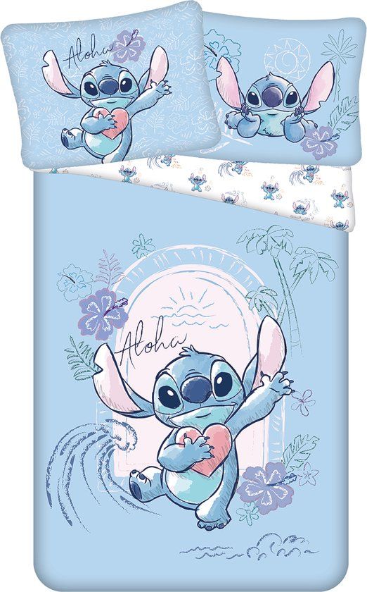 4KidsOnly Lilo en Stitch dekbedovertrek Wave 140 x 200 cm - 70 x 90 cm - katoen