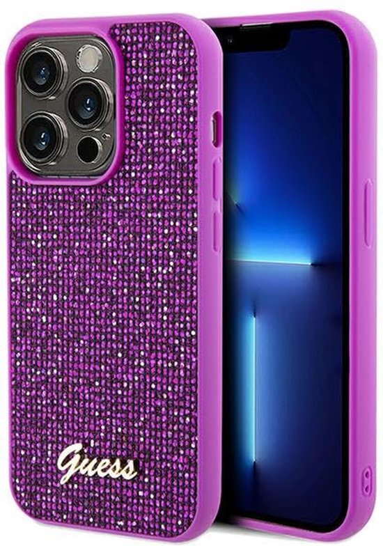 Guess Square Mirror Back Case - Geschikt voor Apple iPhone 14 Pro (6.1") - Fuchsia