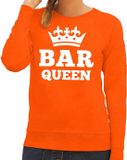 Bellatio Decorations Oranje Bar Queen sweater dames - Oranje Koningsdag / Orange supporter kleding XXL
