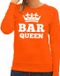 Bellatio Decorations Oranje Bar Queen sweater dames - Oranje Koningsdag / Orange supporter kleding XXL