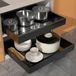 Unyqoos® Organisateur de placard de cuisine réglable et extensible, set de 2 avec système de rails télescopiques pour un rangement polyvalent