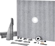 Vevor Douchedrempelset 182,8 x 182,8 x 3,2 cm ABS Waterdicht Grijs