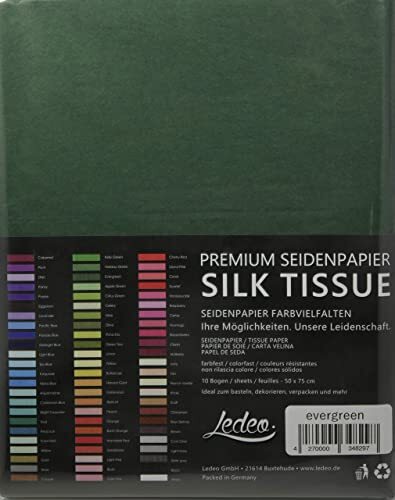 Ledeo Silk Tissue Premium zijdepapier Silk Tissue - 10 vellen (50 x 75 cm) - kleur naar keuze (Evergreen)