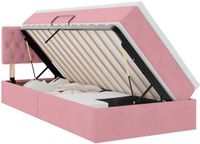 vidaXL Opbergbed met hoofdeinde Roze 90 x 200 cm Fluweel