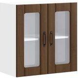 vidaXL Keukenbovenkast met glazen deur, bewerkt hout, bruin eikenkleur