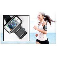 Phonillico® Zwarte sportarmband compatibel met iPhone 13/13 PRO/12/11/SE/XR/X/XS/8/7/6/5 - Verstelbare bescherming Running Sport Gym