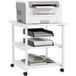 Cellio Support Imprimante Cellio Rangement Bureau Mobile 3 Étages Blanc