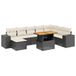 vidaXL Loungeset met kussens, polyrotan, acacia, zwart