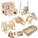 Merkloos Hamster speelgoed - Doe-het-zelf huisset - 7 delen - Hout