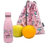 Nerthus FIH 1020 roestvrij stalen dubbelwandige fles set rugzak kinderen unicorns school