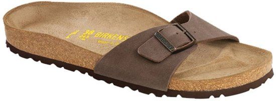 Birkenstock Madrid Sportieve slippers Dames Maat 42 Bruin Mocca BFNB