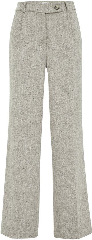 WE Fashion Dames wide leg pantalon met structuur Grey 42