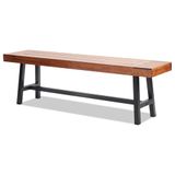 VEVOR Outdoorbank, 160 cm, houten tuinbank met metalen poten, tot 226,8 kg belasting, eetkamer- en terrasbank voor tuin, park en veranda