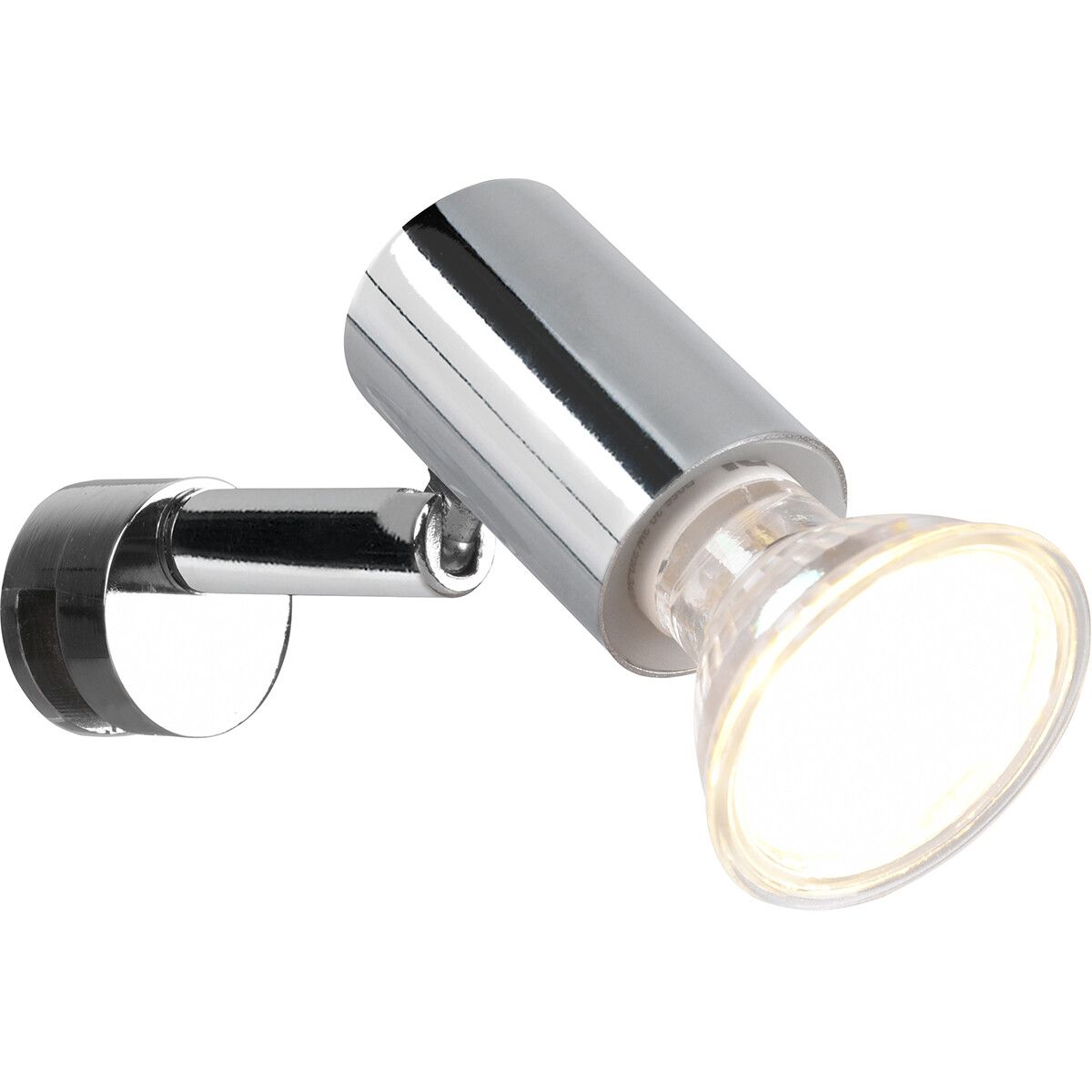 BES LED Trion Loreno Wandlamp - Rond - Glans Chroom - Aluminium - GU10 - IP44 - 50cm