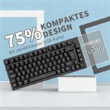 AJAZZ AK820 Mechanisch toetsenbord met 82 toetsen QWERTZ-indeling Hot Swap Volume Draaiknop