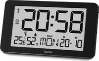 Hama Wandklok Cuba Radiogestuurd Thermo-/Hygrometer Zwart