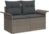 vidaXL Tuinbank Set 6-delig Grijs Polyrattan