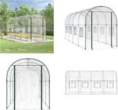 vidaXL Tuinkas 160x400x190 cm PVC en gepoedercoat staal transparant