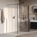 Brauer Oblivion - Inloopdouche - Helder Glas - 140 x 200 cm - met Zijwand 40 cm - incl. Glascoating - Mat Zwart