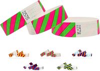 Qubiband Tyvek polsbandjes voor evenementen - 500 stuks - gestreept - Roos-Groen