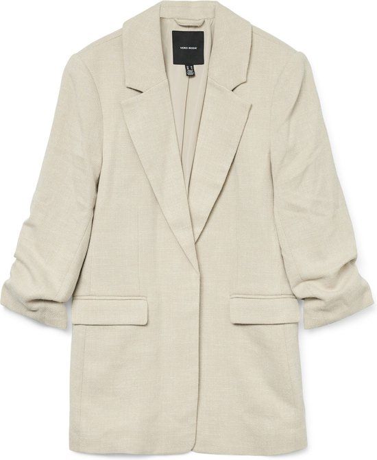 Vero Moda Vmfrida Ls Regular Blazer Noos - Oatmeal/melange - Women's Size 38
