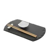 Generico 4-delige sushi-set met leisteen dienblad