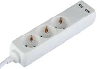 BES LED Stekkerdoos met USB - 3 Stopcontacten - 1.5 Meter - Wit