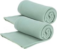 H&S Collection Fleece dekens/plaids - 2x - mintgroen - 125 x 150 cm