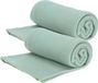 H&S Collection Fleece dekens/plaids - 2x - mintgroen - 125 x 150 cm