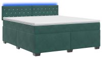 vidaXL Boxspringbed met matras en LED Donkergroen 140 x 190 cm fluweel