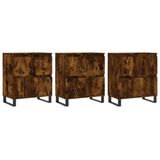 vidaXL Dressoirs, 3 stuks, bewerkt hout, gerookt eikenkleurig
