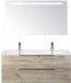 BES LED Seville Badmeubelset 120 cm - 2 Laden Craft Oak Edge - Wastafel Enjoy Dubbel met Sence Spiegel