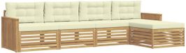 vidaXL - Buiten - bank - set - 5 - st - Wit - en - crèmekleurig