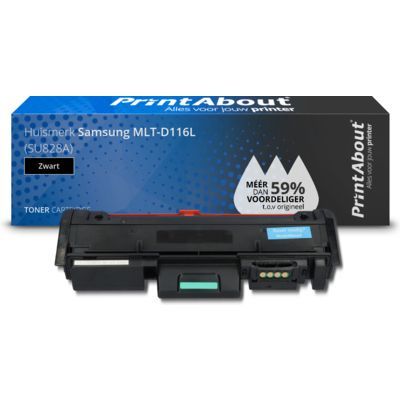 PrintAbout MLT-D116L Toner Zwart | Hoge Capaciteit | Compatibel met Samsung Xpress M2835DW, M2885FW, SL M2625, SL M2675F, SL M2825DW, SL M2875FD | 3300 Pagina's