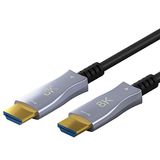 Goobay Actieve HDMI 2.1 Kabel - 8K 60Hz - Verguld - 20 meter - Zwart/Zilver