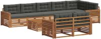 vidaXL - Hoek loungeset - 8 zitplekken - Natuurlijk en antraciet - Acacia hout