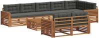 vidaXL - Hoek loungeset - 8 zitplekken - Natuurlijk en antraciet - Acacia hout