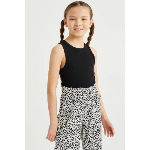 WE Fashion ribgebreide top zwart