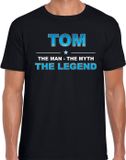 Bellatio Decorations Tom Voornaam cadeau - The man, The myth the legend - zwart - heren M