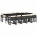 vidaXL 11-delige Tuinset met kussens poly rattan zwart