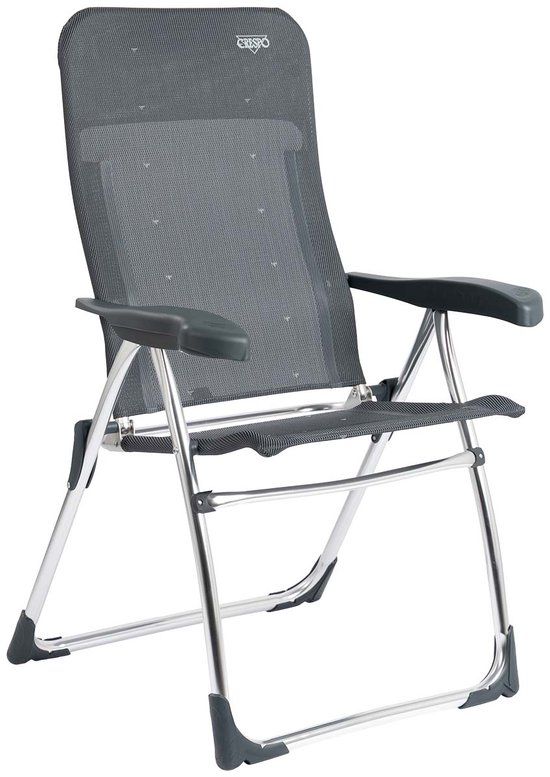 Crespo Standenstoel AL-212 - Donker grijs - Klapstoel - 7 standen - Textileen