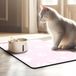 Ibenzoa® Tapis d'alimentation antidérapant imperméable rose pour chats et petits animaux 50x35 cm