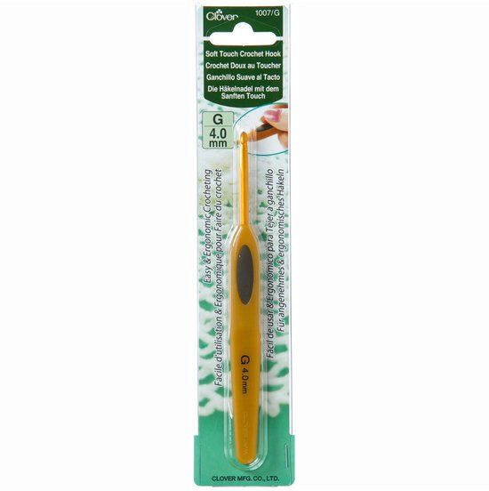 Clover Soft Touch haaknaald 4mm goud