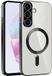 Techsuit Hoesje geschikt voor Samsung Galaxy A36/A56 - Luxury Crystal Back Cover - Geschikt voor MagSafe - Transparant/Zwart