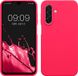 kwmobile telefoonhoesje geschikt voor Samsung Galaxy A18 4G / 5G - Hoesje met siliconen coating - Smartphone case in neon roze