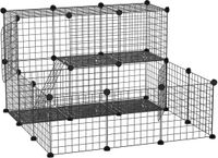 PawHut Kooi voor Kleine Dieren - Staal - 105x105x70cm - Zwart